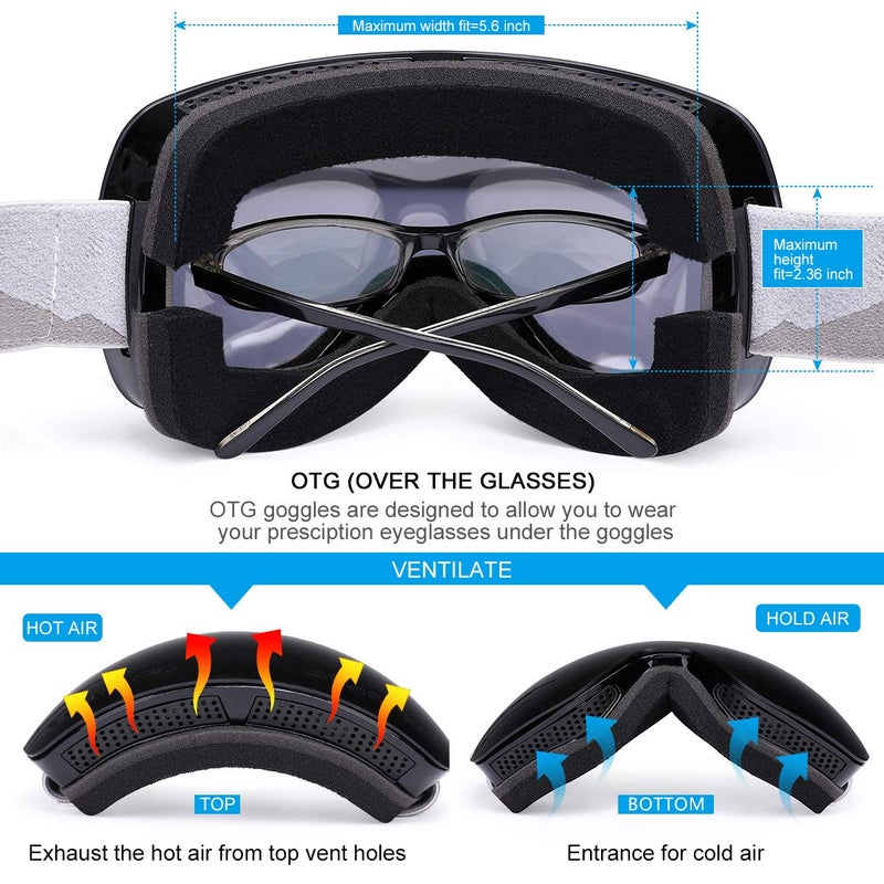 Supertrip Professional Ski Goggles for Men and Women Double Lens Anti-Fog Big Spherical Skiing Unisex Multicolor Snow Goggles - Image 3